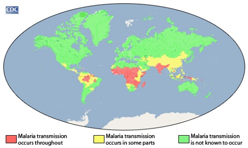 geographic distribution of malaria